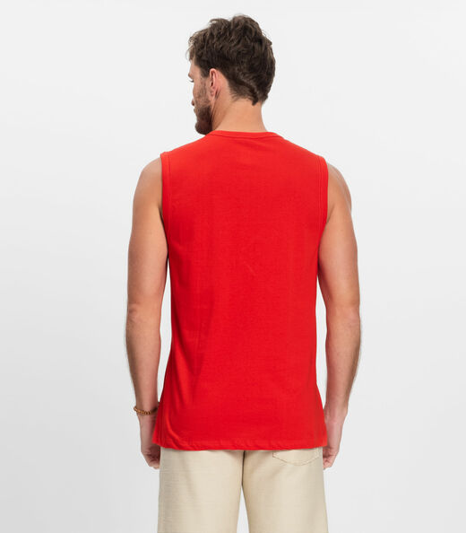 Regata Masculina Meia Malha Diametro Laranja