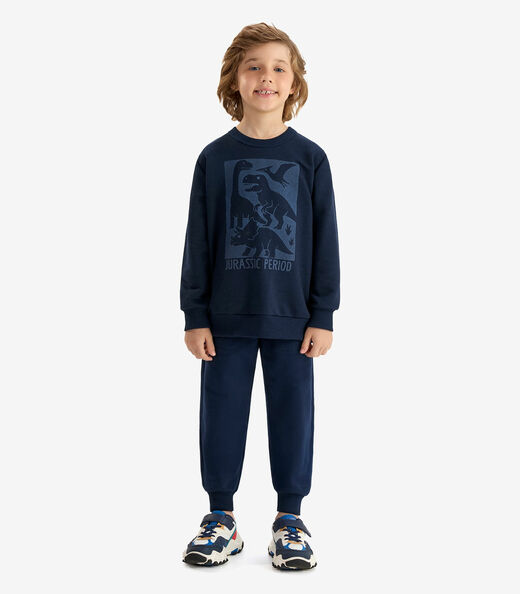 Conjunto Moletom Blusão e Calça Rovi Kids Azul