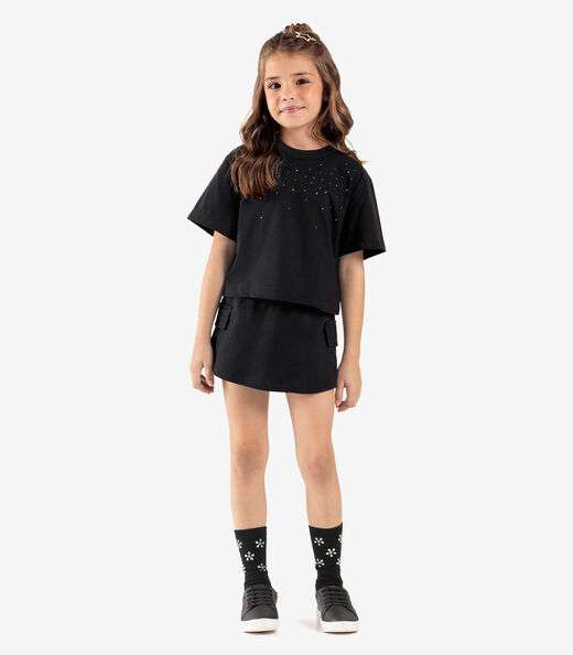 Shorts Saia Infantil Rovitex Kids Preto