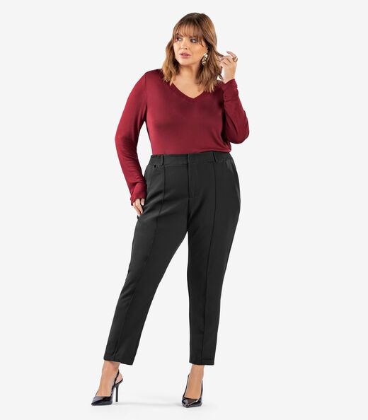 Image_Blusa Manga Longa Visco Plus Size Secret Glam Vermelho