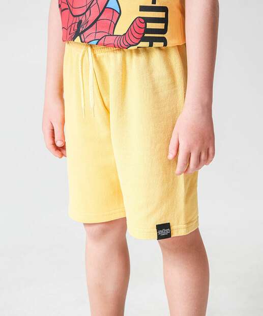 Bermuda Infantil Moletinho Básica Marisa Tam 4 a 10 Amarelo