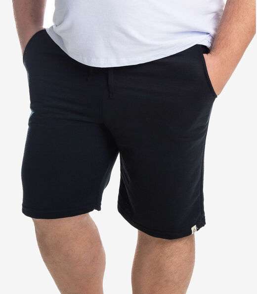 Kit 3 Bermudas Masculina Moletom Plus Size Select Preto
