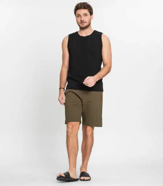 Regata Masculina Básico Meia Malha Diametro Preto