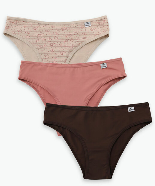 Image_Kit 3 Calcinhas Tanga Estampa Poá DelRio Marrom