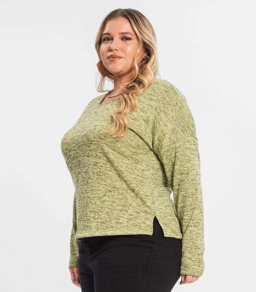 Blusa Feminina Plus Infinita Cor Amarelo