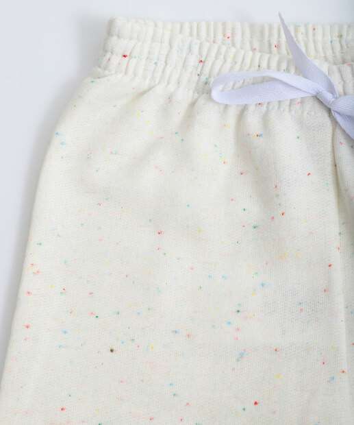 Bermuda Infantil Moletinho MR Tam 1 a 3 Off White