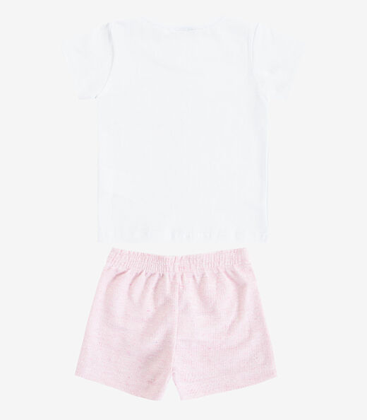 Conjunto Infantil Curto Verão Menina Select Branco