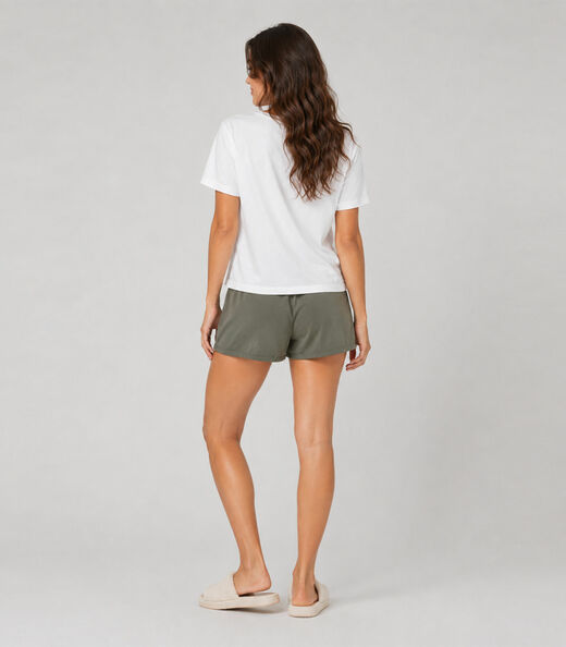 Pijama Feminino Shorts E Blusa Infinita Cor Verde