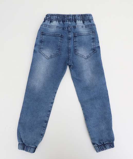 Calça Infantil Jogger Jeans Puídos Tam 4 a 8 Azul