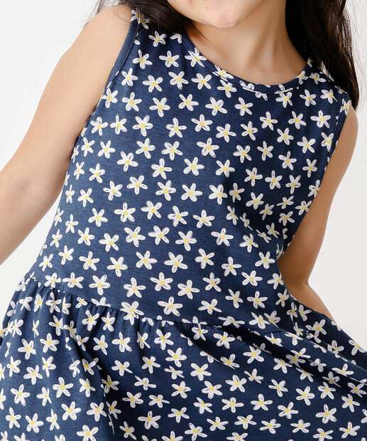 Vestido Infantil Sem Manga Margaridas Marisa Tam 4 a 10