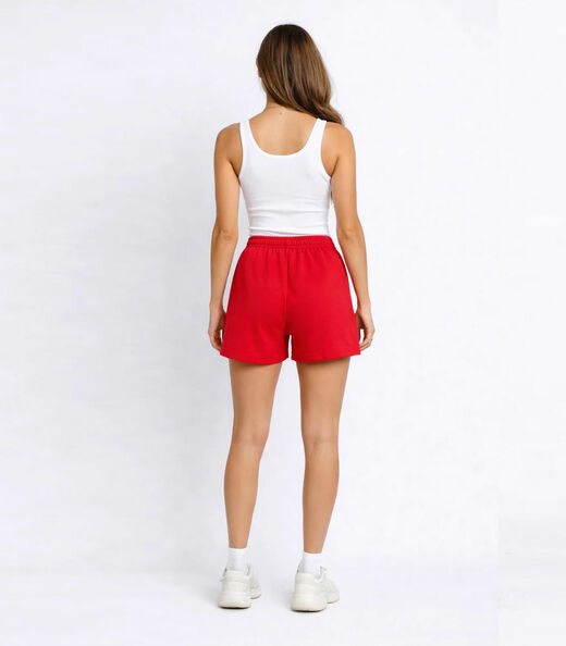 Shorts Feminino Cós Com Elástico Infinita Cor Vermelho