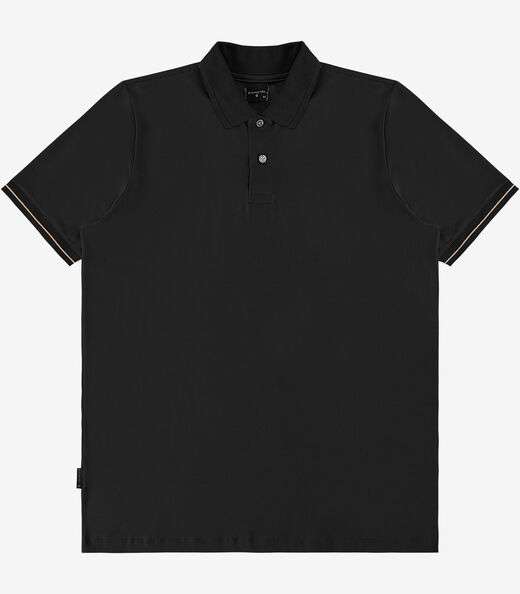 Polo em Cotton Leve Masculina Diametro Preto