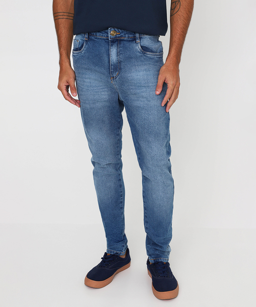 Calça Masculina Jeans Skinny Bolsos Azul
