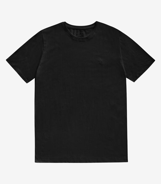 Camiseta Masculina Básica Meia Malha Diametro Preto