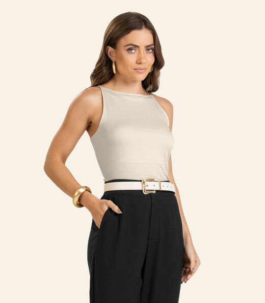Image_Blusa de Alça Visco Maquinetada Feminina Endless Bege