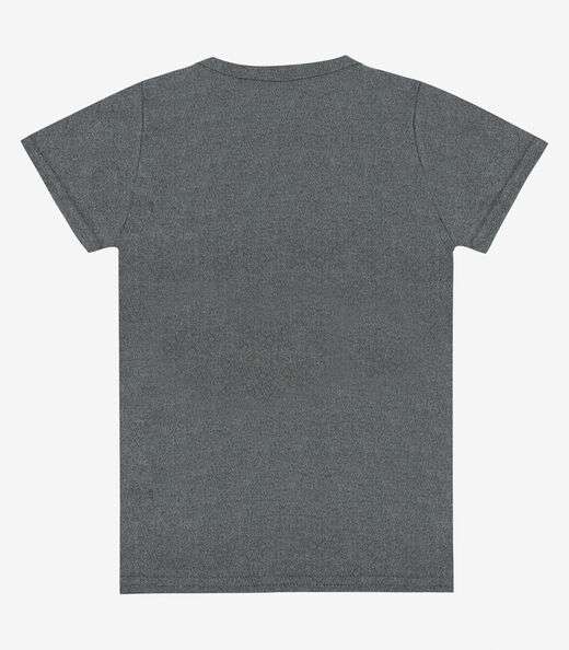 Blusa Infantil Manga Curta Básica Soletex Cinza