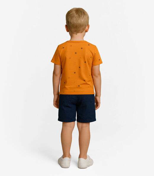 Camiseta Infantil Masculina Infinita Cor Laranja