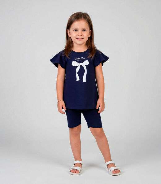 Image_Conjunto Infantil Feminino Blusa E Ciclista Select Azul