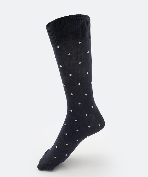 Meia Masculina Cano Longo Estampada MR Preto