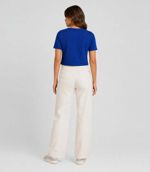Blusa Feminina Em Tecido Sideral Infinita Cor Azul