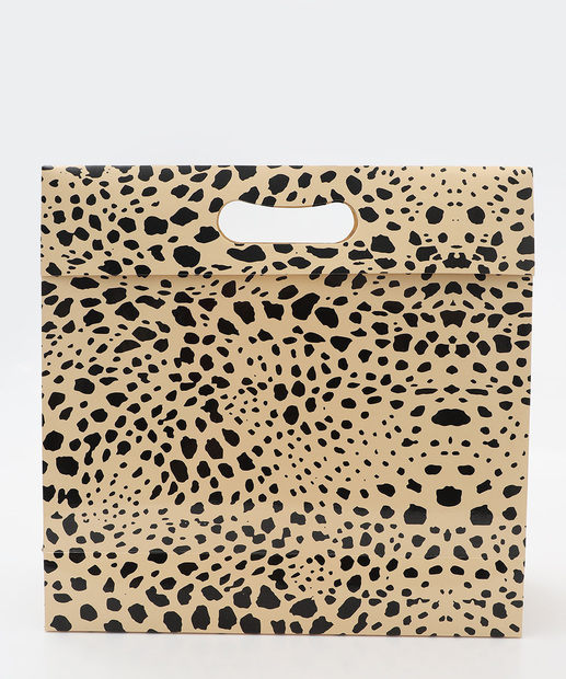 Embalagem Presente Sacola Animal Print Marisa Bege