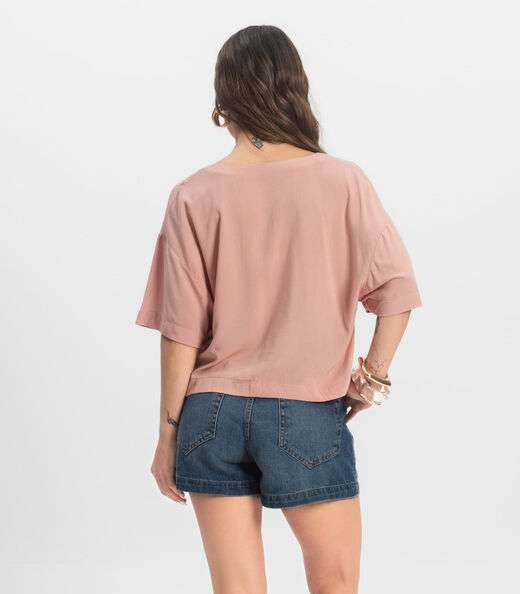 Blusa Feminina Tecido em Viscose Infinita Cor Rosa