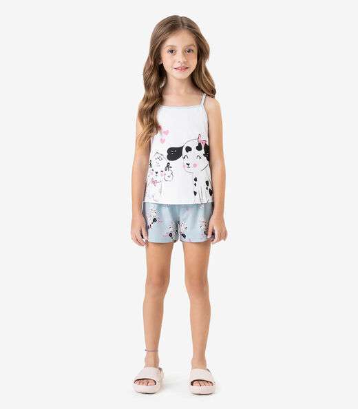 Pijama Meia Malha Rovi Kids Branco