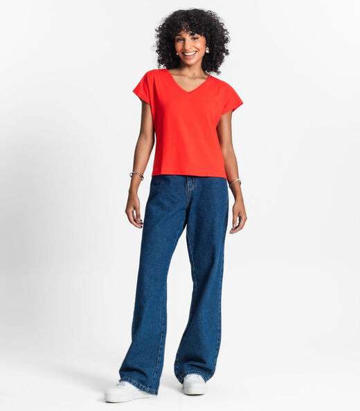 Blusa Feminina Viscotorcion Rovitex Laranja