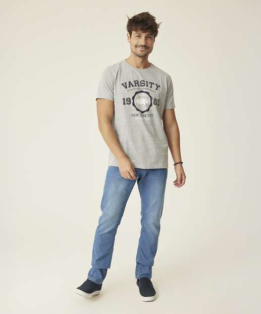 Calça Masculina Jeans Slim Bolsos