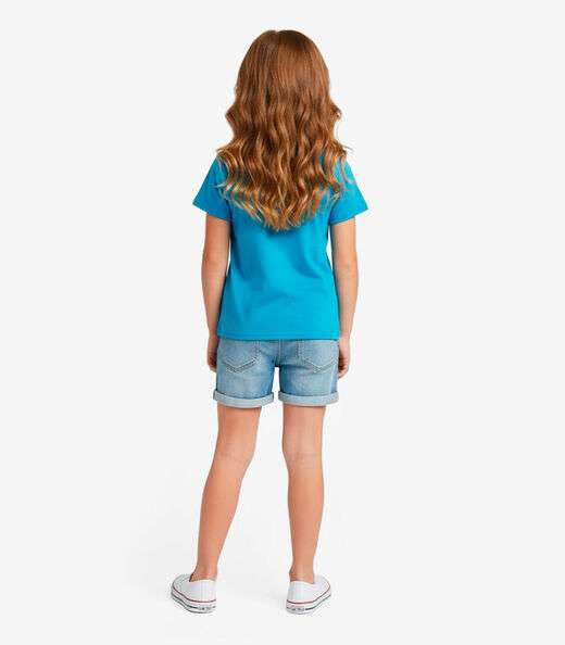 Blusa Infantil Manga Curta Básica Soletex Azul