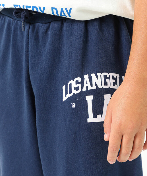 Calça Juvenil Moletom Estampado MR Tam 10 a 16 Azul