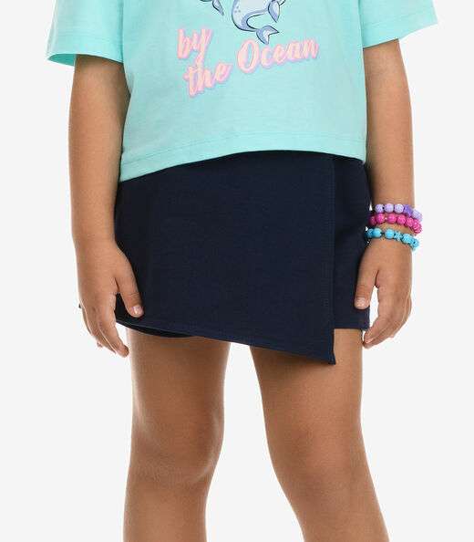 Conjunto Blusa com Shorts Menina Rovi Kids Azul