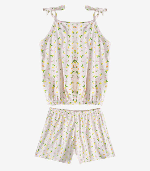 Conjunto Infantil Blusa de Alça e Short Select Branco