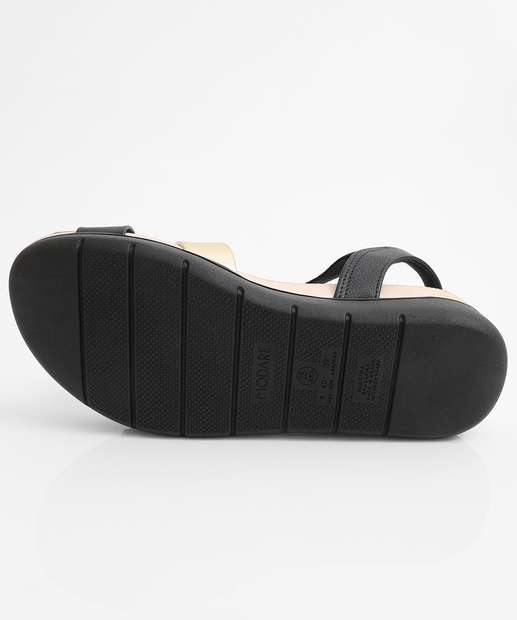 Sandália Feminina Flatform Tiras Modare Preto