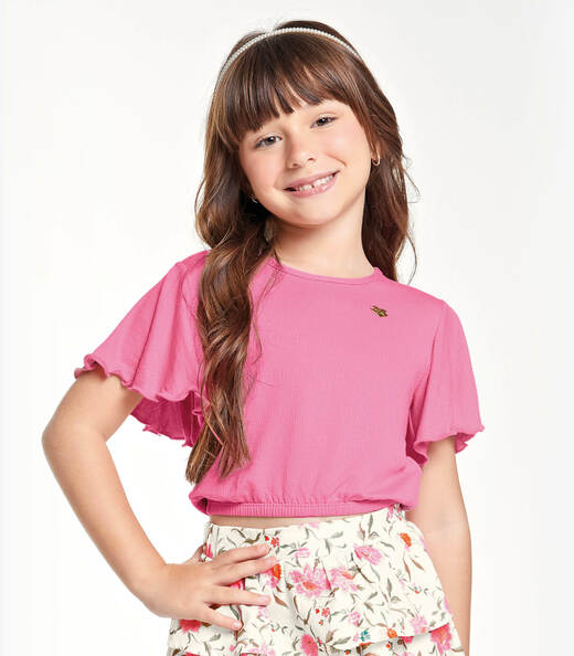 Conjunto Infantil Blusa Com Saia Trick Nick Rosa