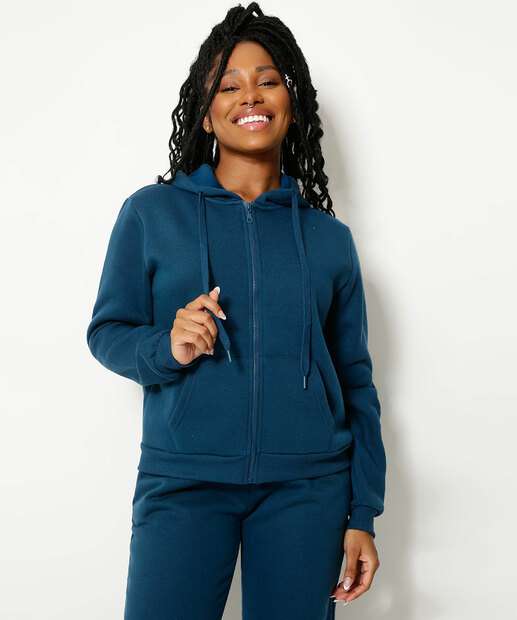 Casaco Feminino Moletom Flanelado Básico Marisa