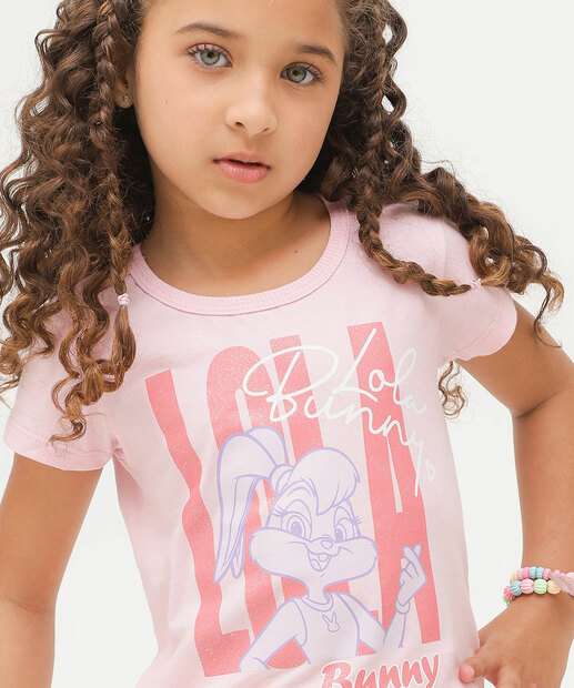Camiseta Infantil Lola Looney Tunes Tam 4 a 10