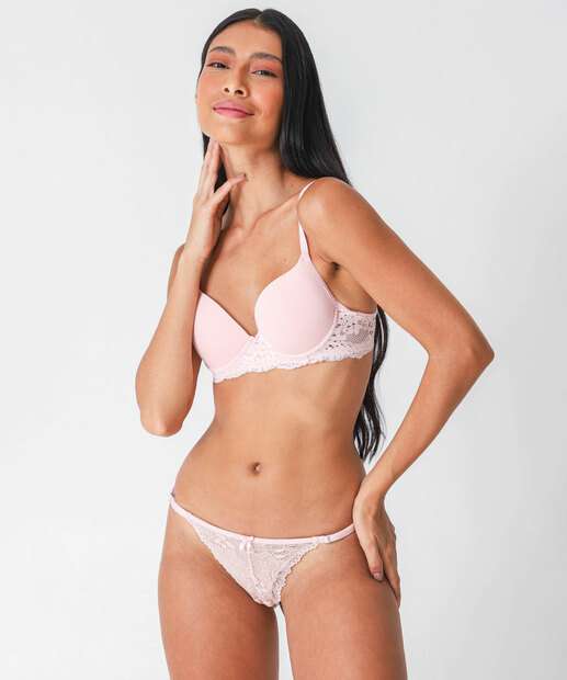 Sutiã Com Base E Bojo Recorte Renda Marisa