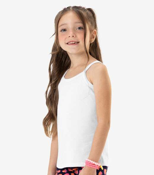 Regata De Alça Infantil Feminina Rovi Kids Branco