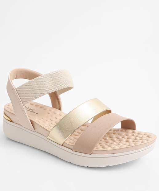 Image_Sandália Feminina Flatform Tiras Modare Bege
