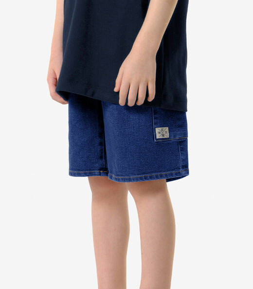 Bermuda Infantil Menino Jeans Trick Nick Azul