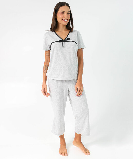 Image_Pijama Feminino Capri Laço Marisa Cinza