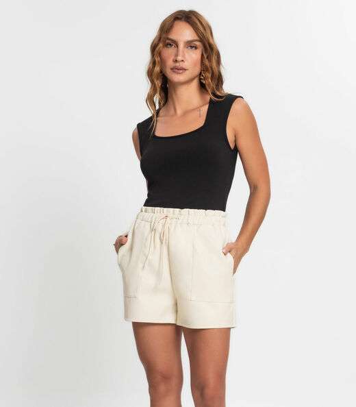Image_Shorts Feminino Sintético Endless Bege