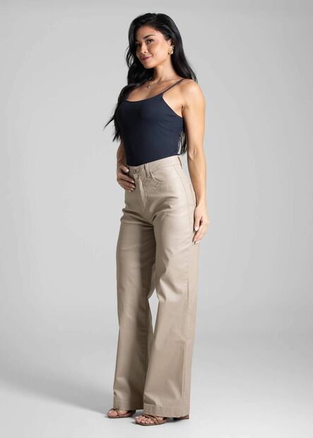 Calça Resinada Sawary Wide Leg -282687