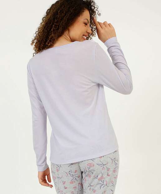 Pijama Feminino Estampa Floral Manga Longa Marisa
