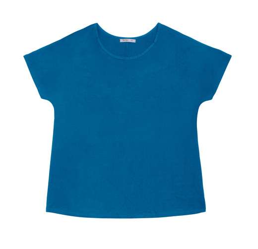 Blusa Manga Curta Feminina Plus Size Secret Glam Azul