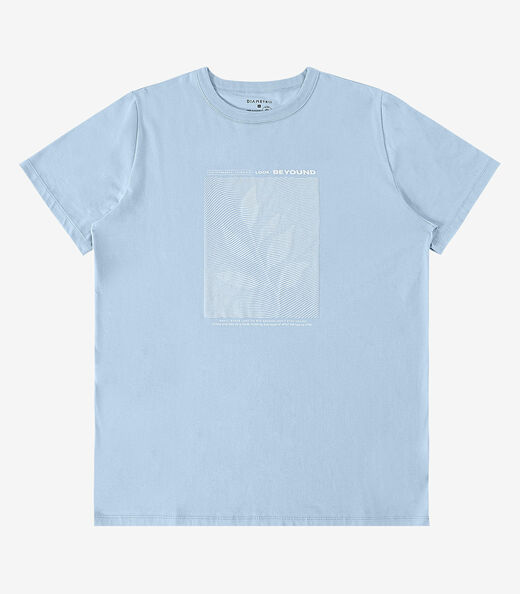 Camiseta Meia Malha Masculina Diametro Azul