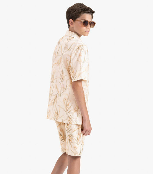 Bermuda Juvenil Masculina em Molecotton Minty Bege