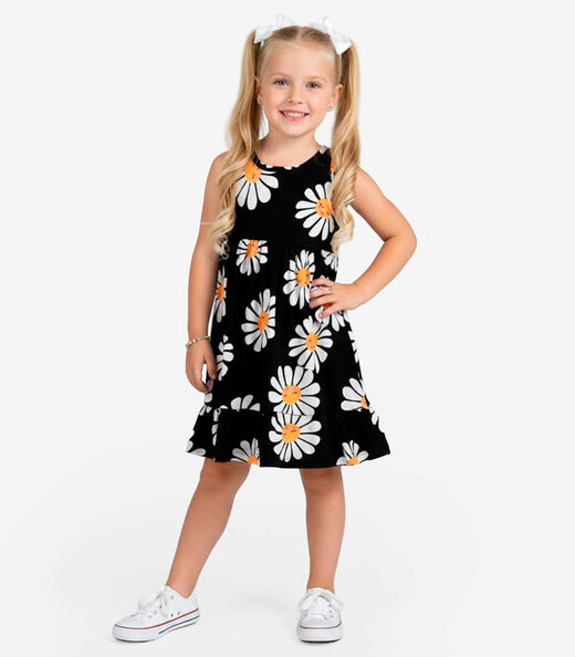 Image_Vestido Infantil em Meia Malha Penteada Select Preto