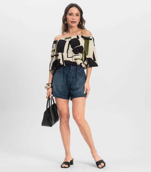 Blusa Feminina Ciganinha Infinita Cor Preto